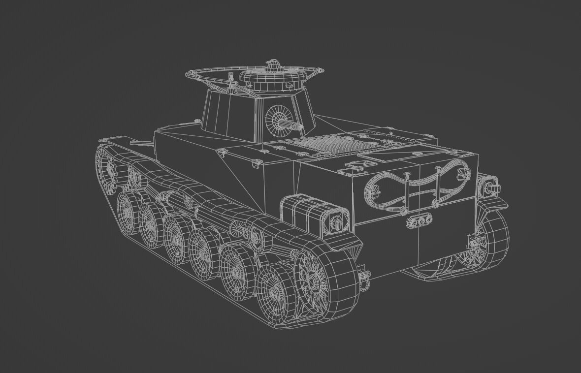 Ka-Ho Flamethrower Tank Low-poly 3D model_11