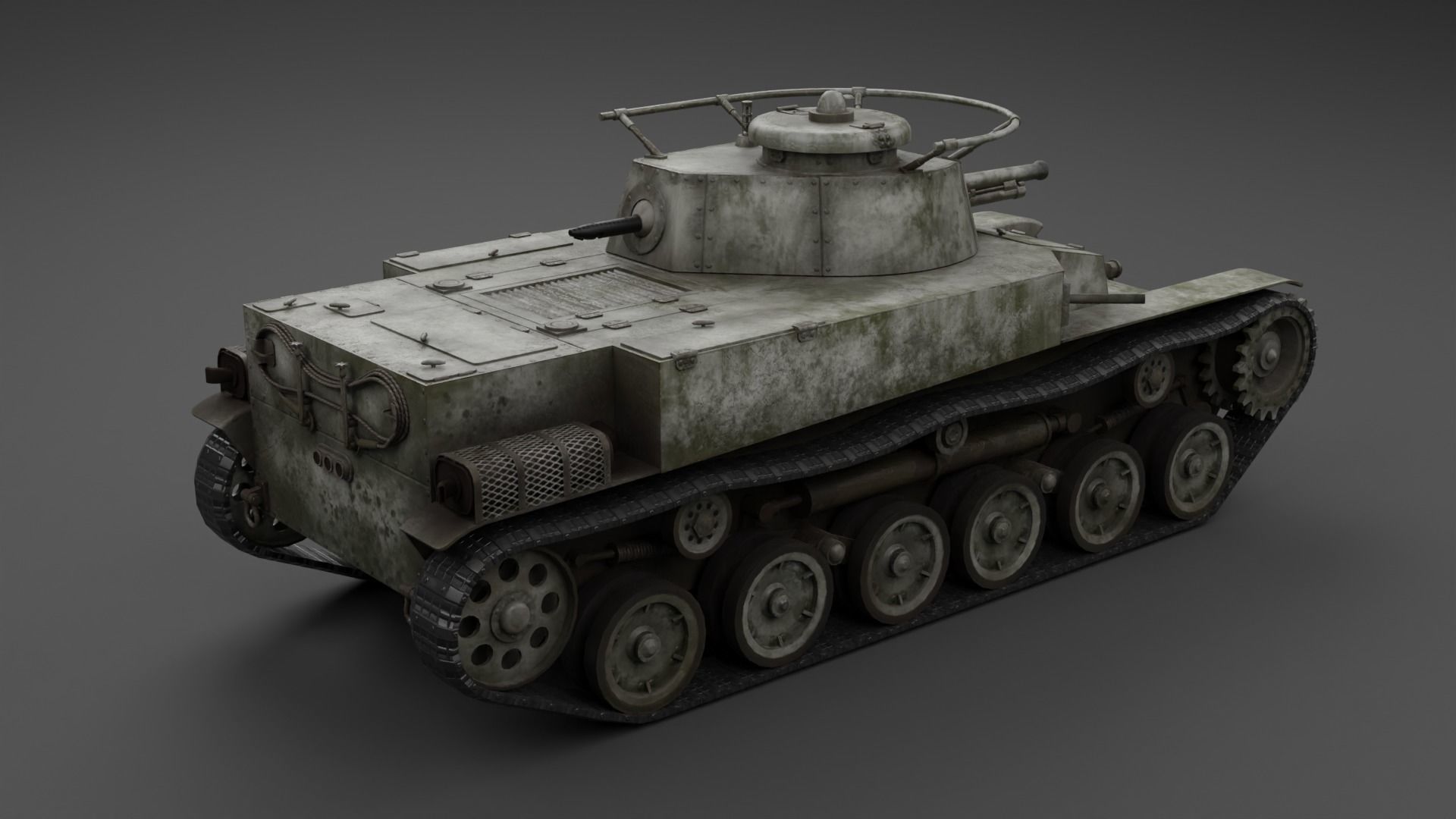 Ka-Ho Flamethrower Tank Low-poly 3D model_8