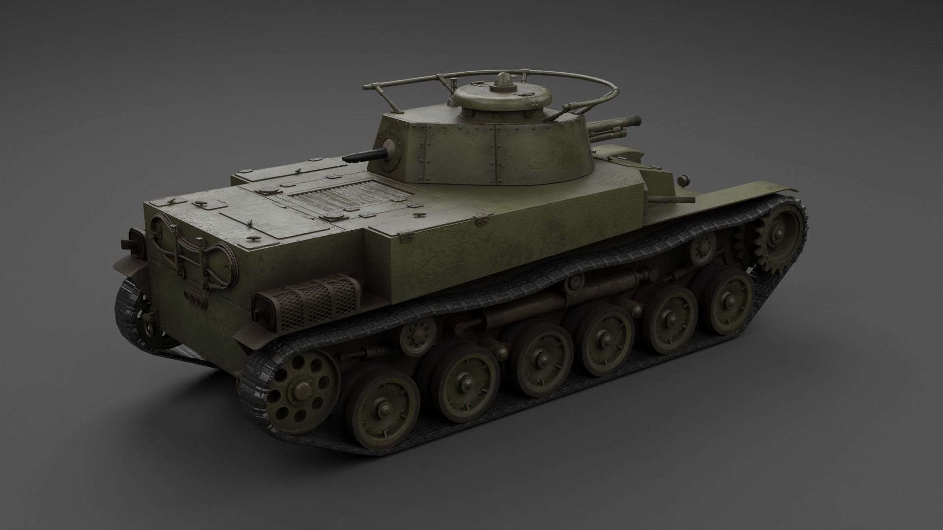 Ka-Ho Flamethrower Tank Low-poly 3D model_19