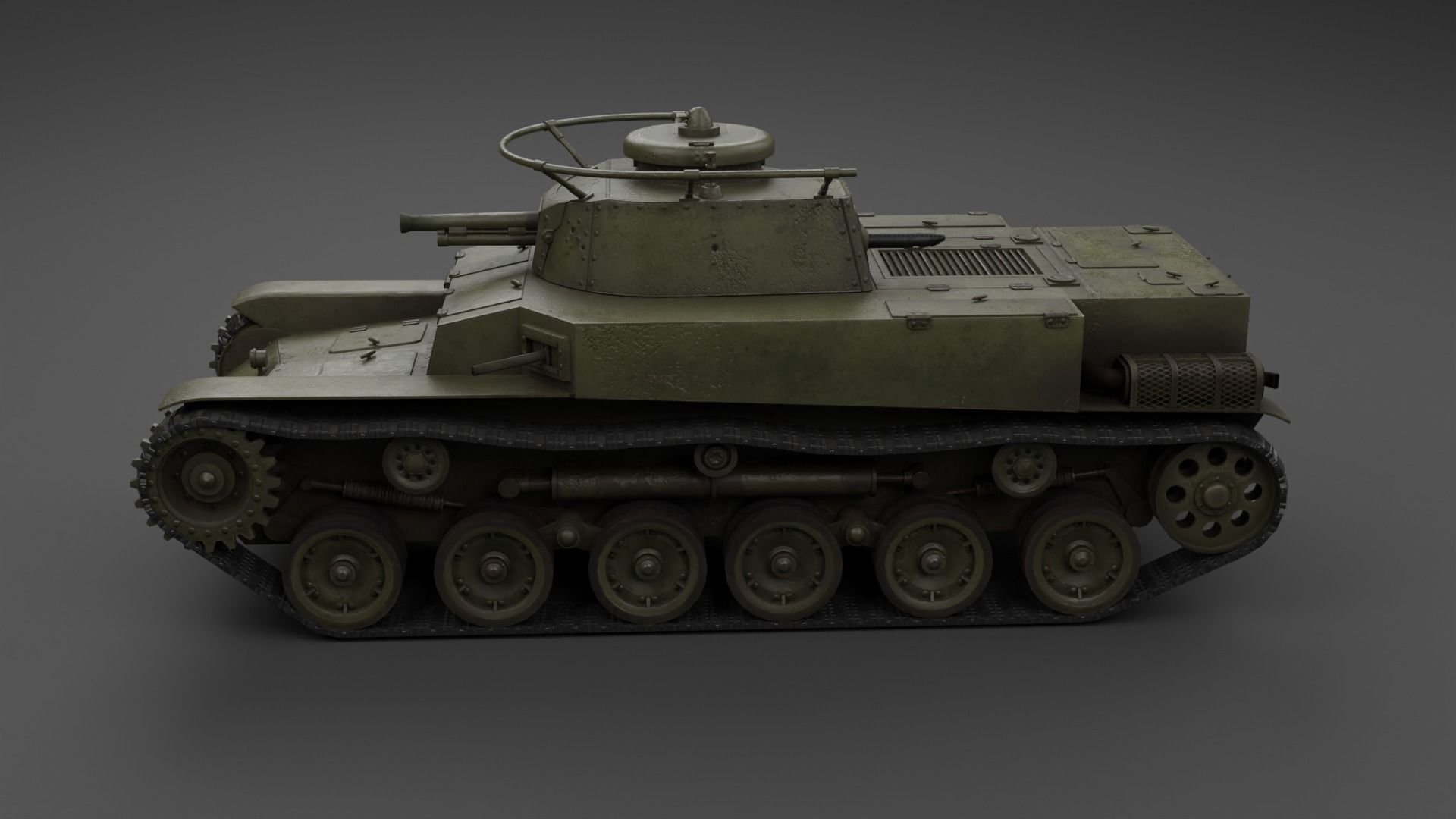 Ka-Ho Flamethrower Tank Low-poly 3D model_23