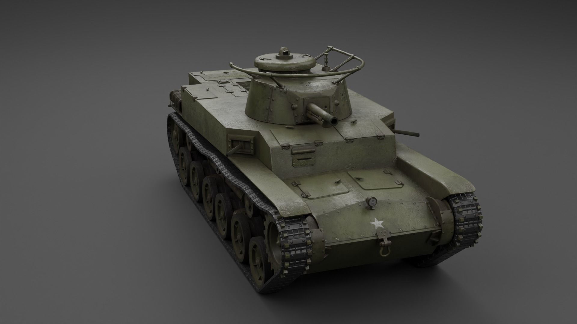 Ka-Ho Flamethrower Tank Low-poly 3D model_16