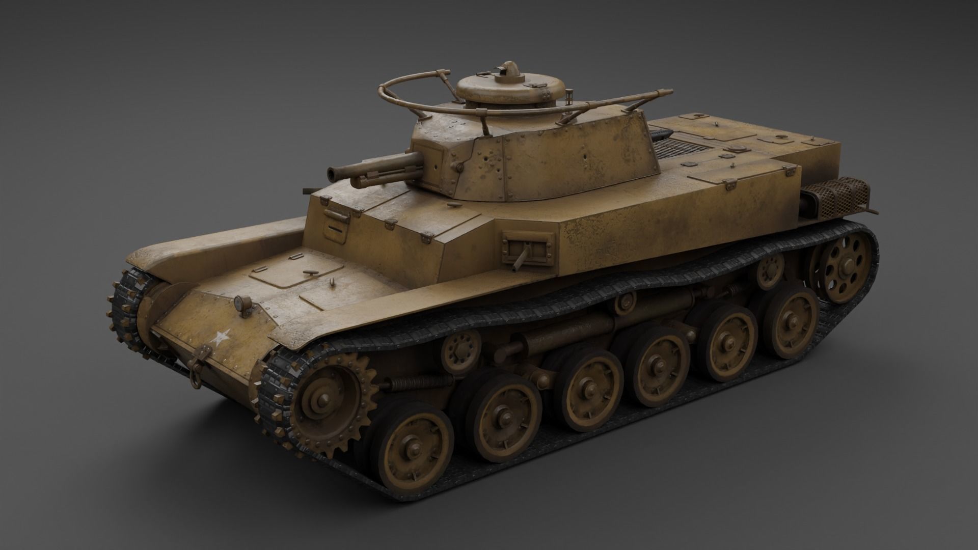 Ka-Ho Flamethrower Tank Low-poly 3D model_2
