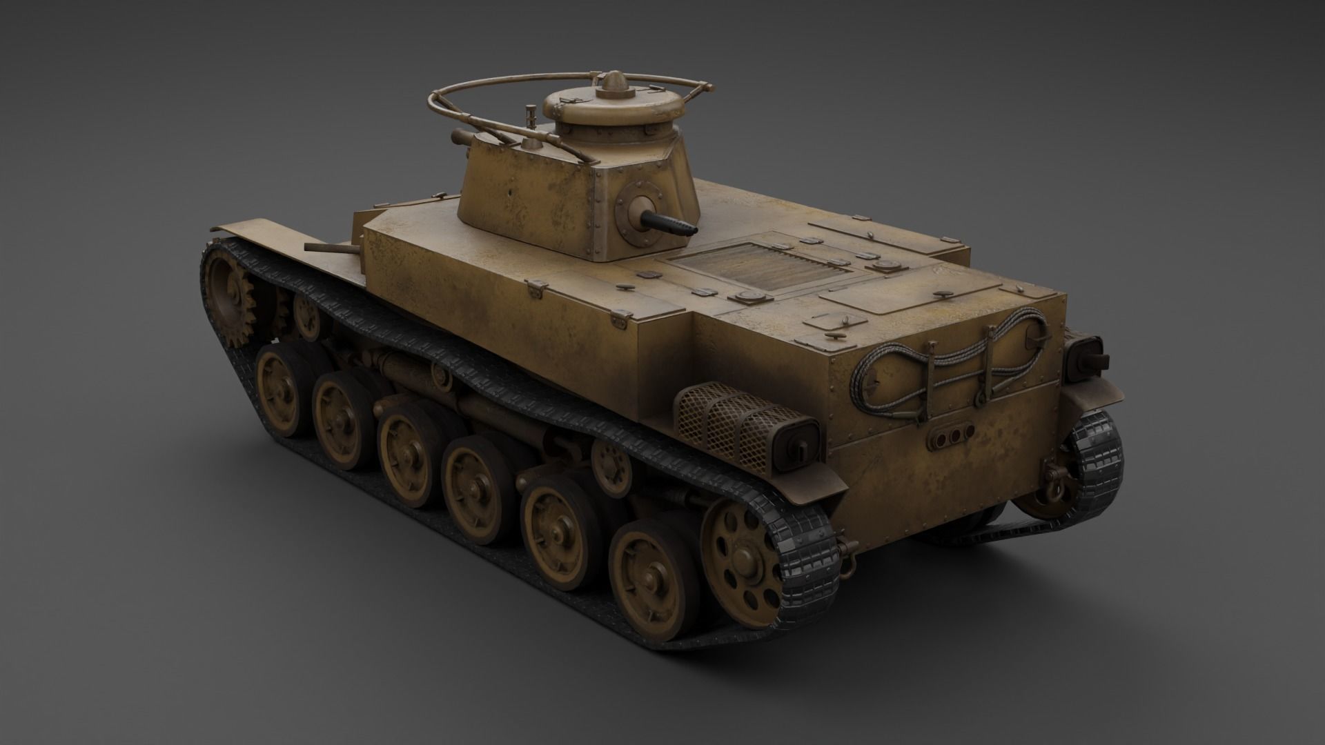 Ka-Ho Flamethrower Tank Low-poly 3D model_5