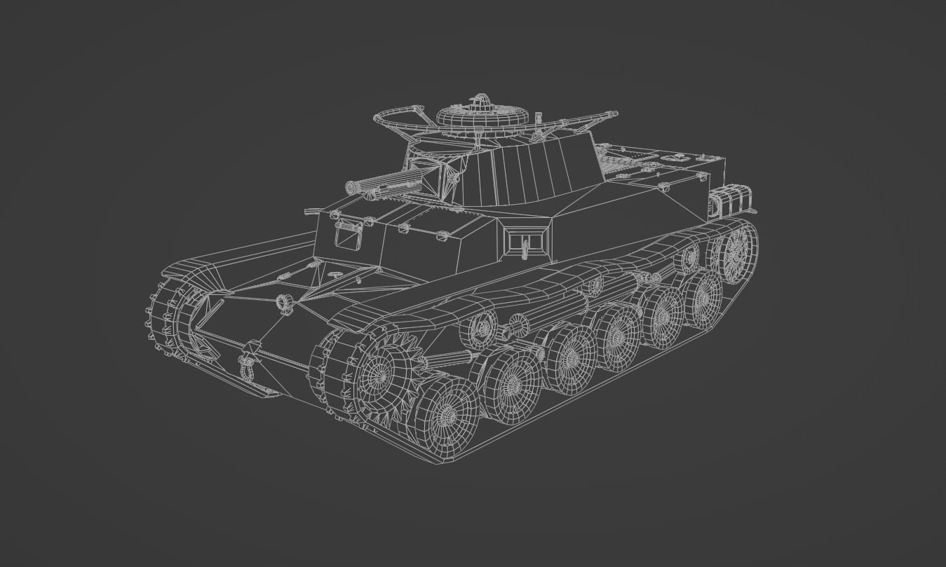 Ka-Ho Flamethrower Tank Low-poly 3D model_10