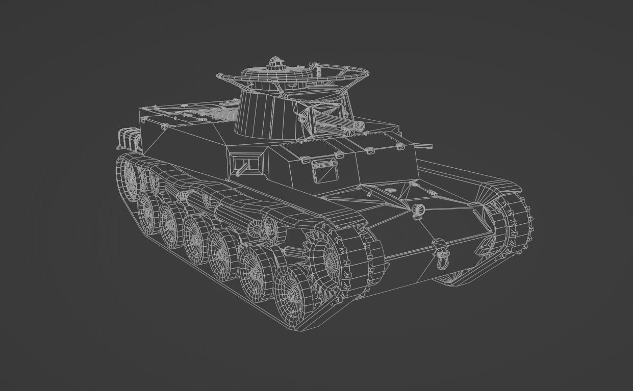 Ka-Ho Flamethrower Tank Low-poly 3D model_13