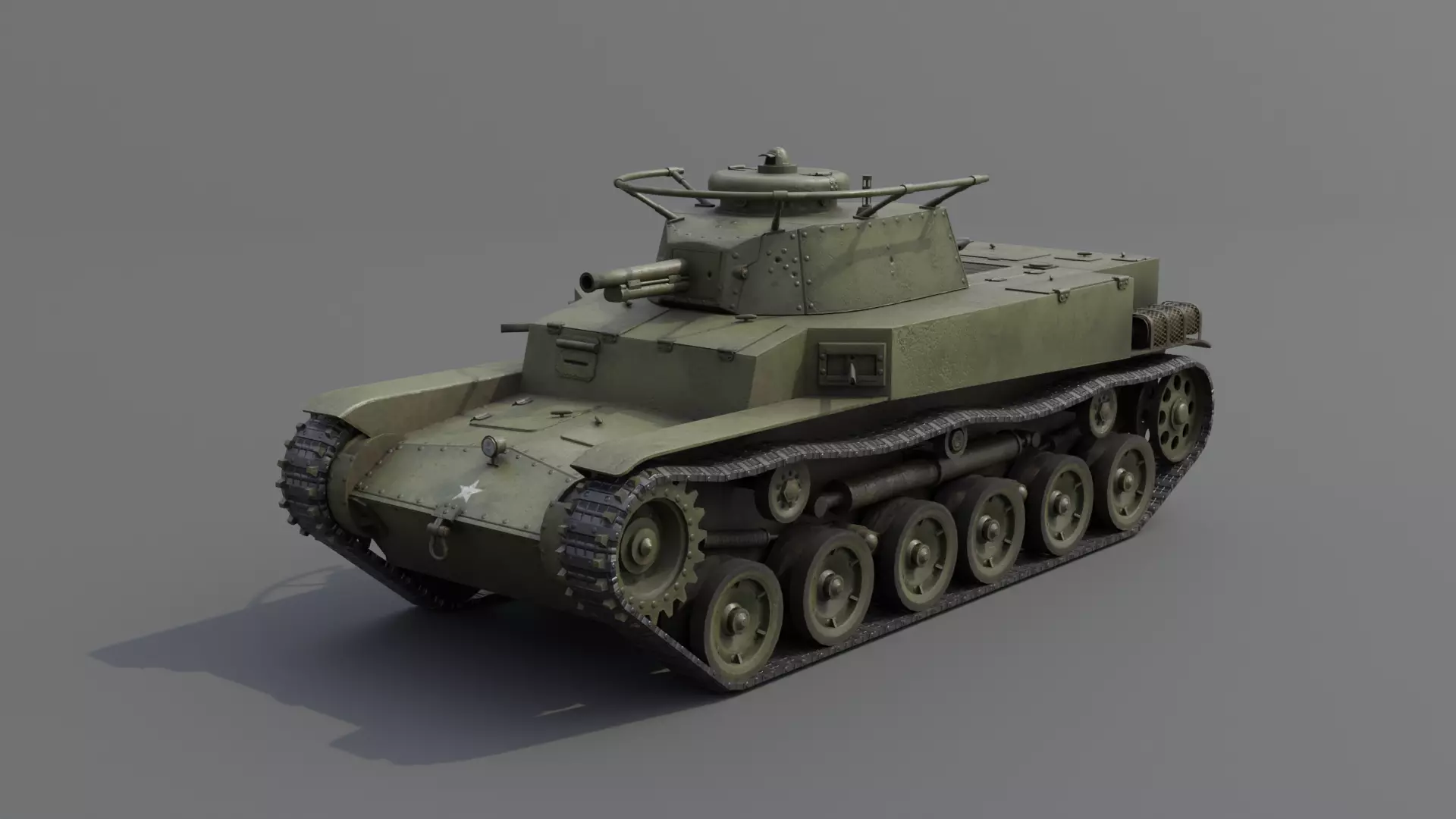 Ka-Ho Flamethrower Tank Low-poly 3D model_0