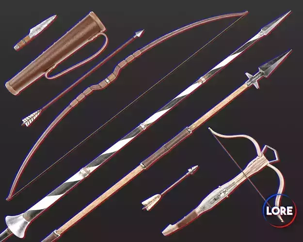 Medieval Ranged Weapons Variety Pack 3D Model Collection