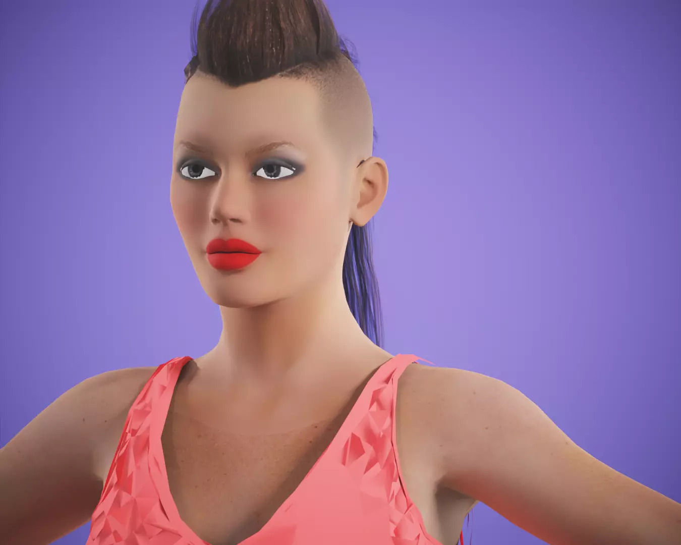 game rigged girl Free low-poly 3D model