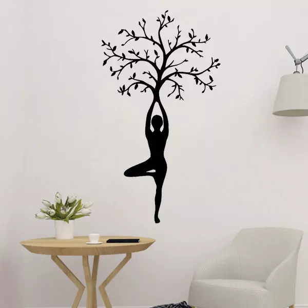 Yoga Meditation And Tree Wall Art 2D 3D print model