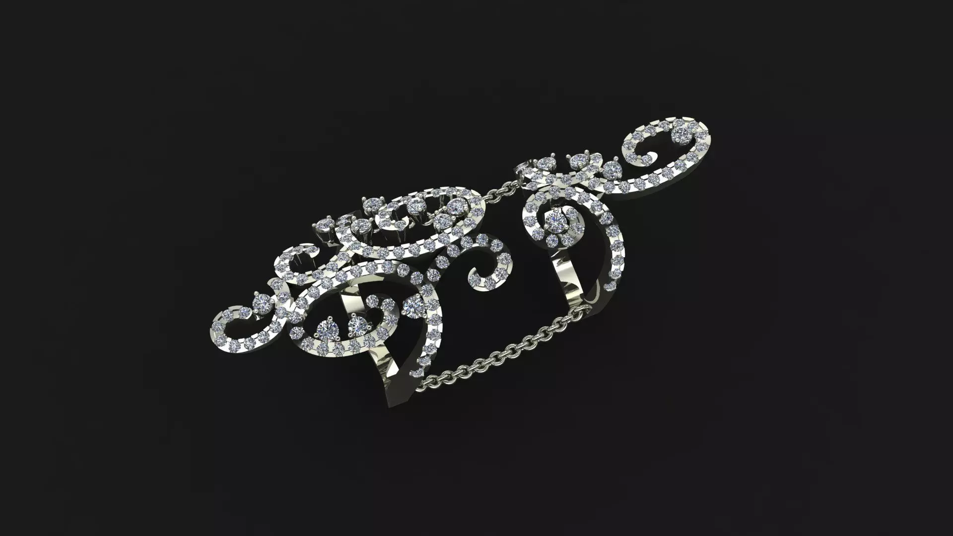 Elvish duo ring 3D print model_0