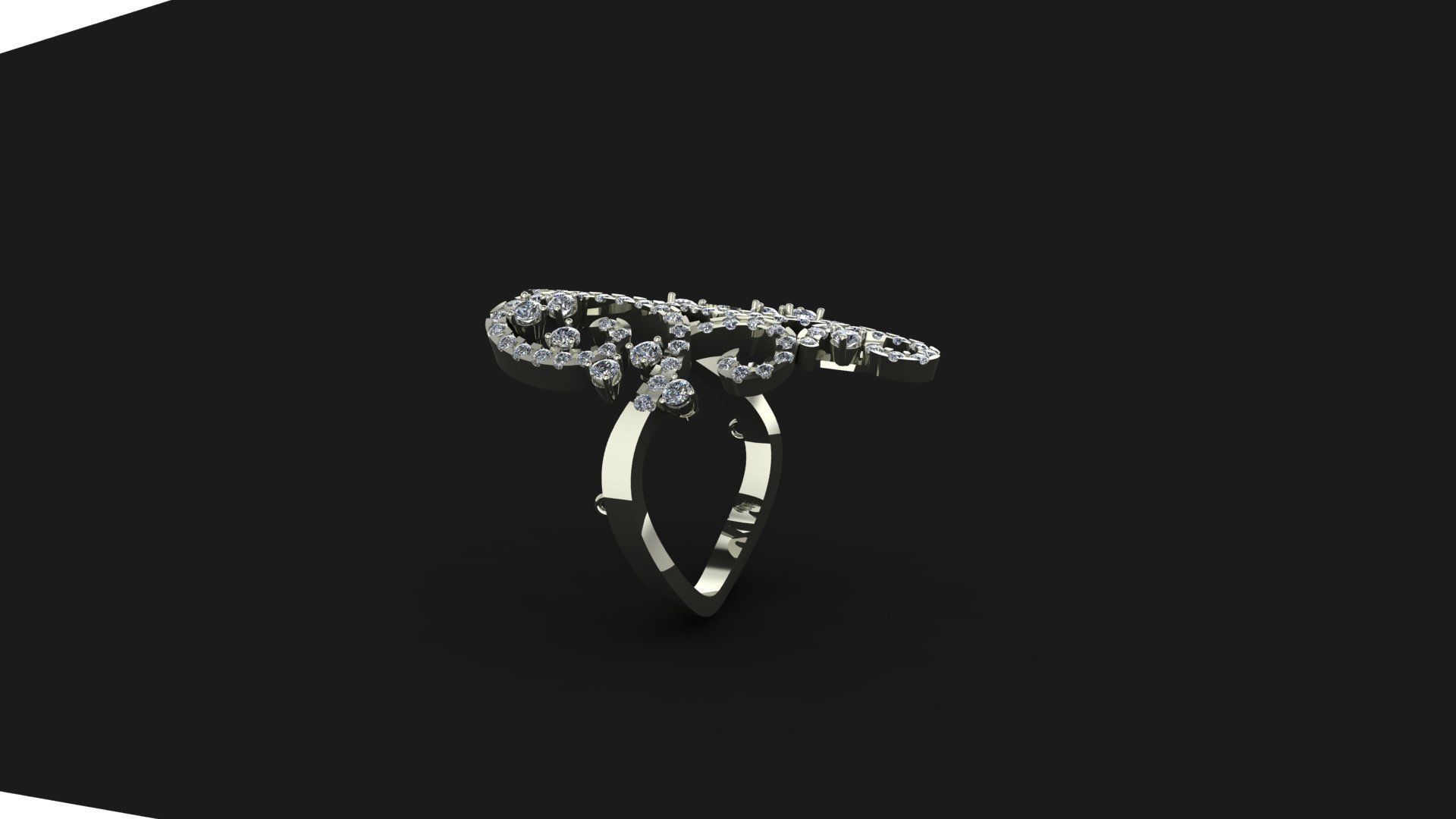Elvish duo ring 3D print model_8