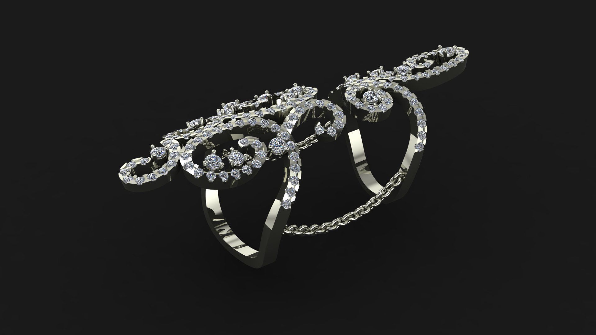 Elvish duo ring 3D print model_1