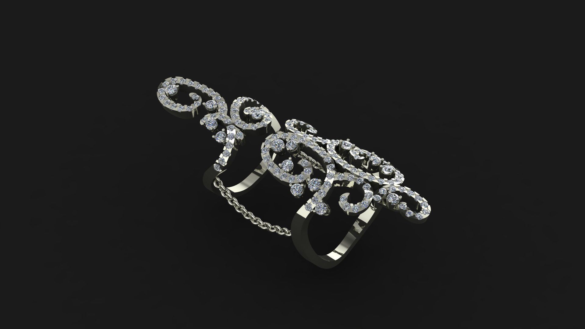 Elvish duo ring 3D print model_3