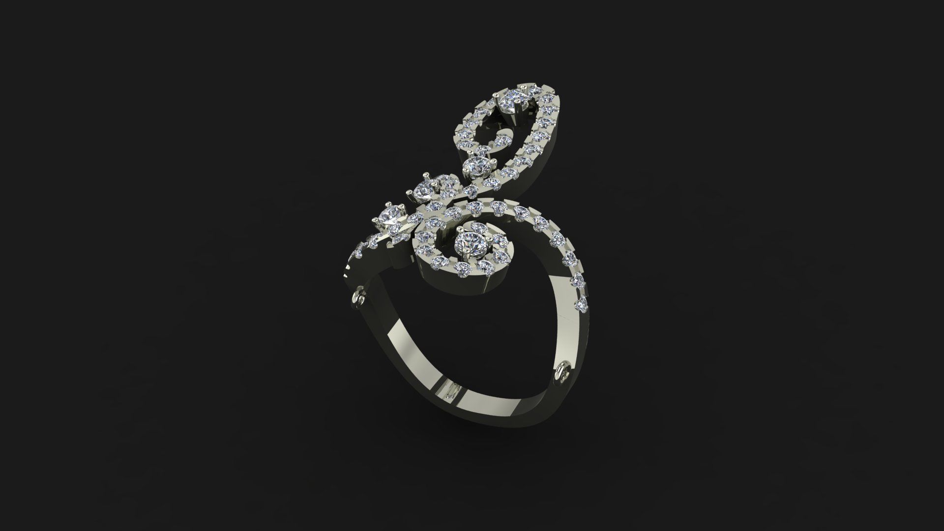 Elvish duo ring 3D print model_7