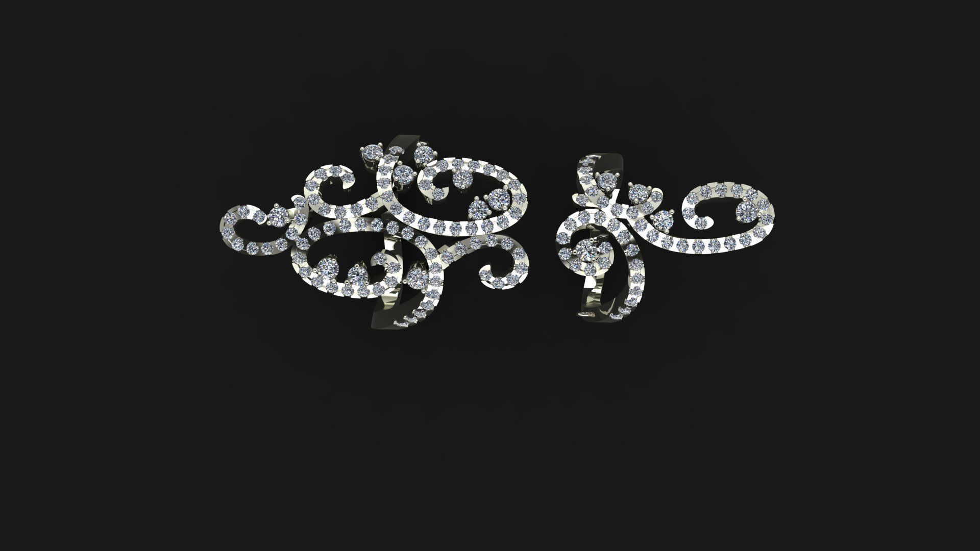 Elvish duo ring 3D print model_2