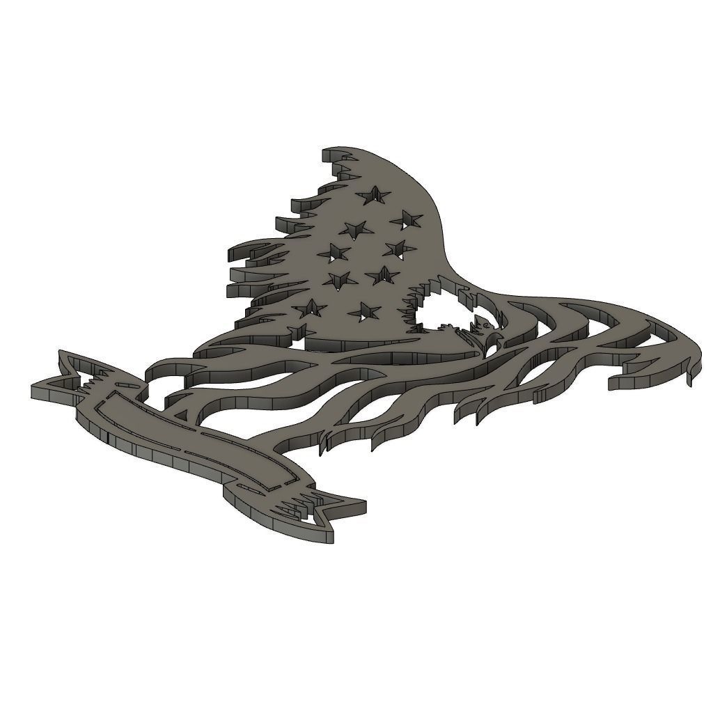 Eagle of America 2D Wall Decor 3D print model_2