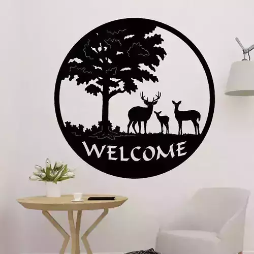 Deer Welcome Panel Decor