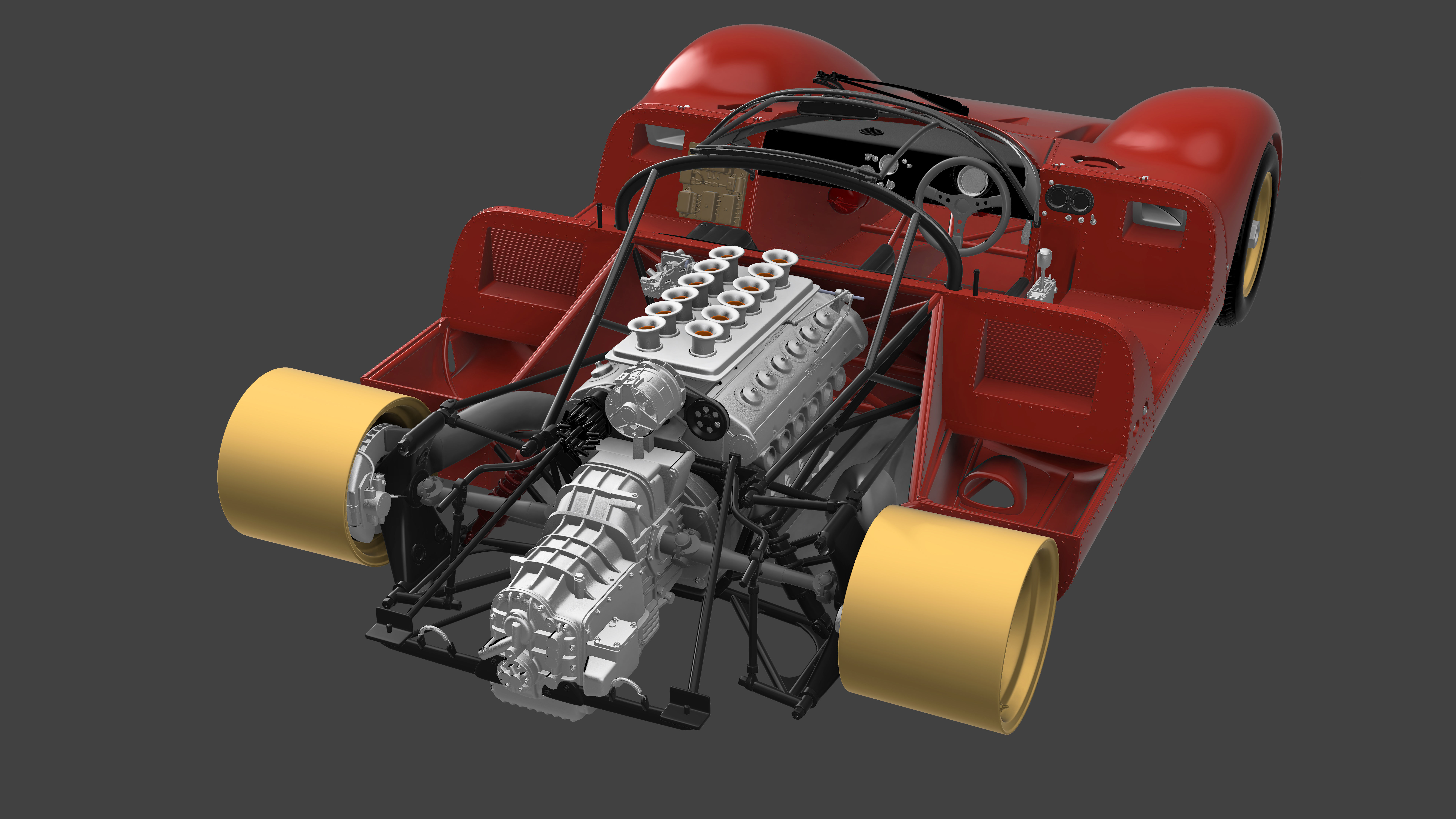 Ferrari 312 P 3D Printable - Car Kit Pack Bundle 3D Model Collection_45
