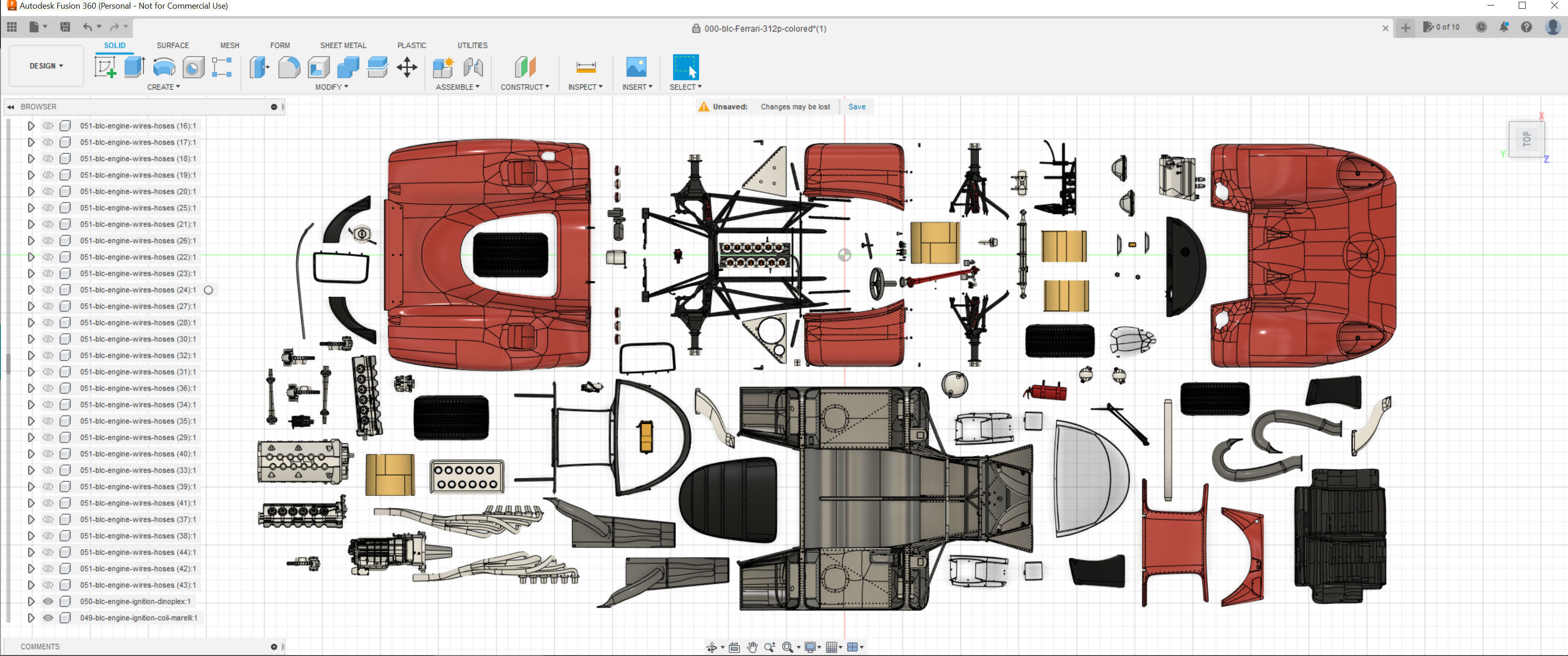 Ferrari 312 P 3D Printable - Car Kit Pack Bundle 3D Model Collection_12