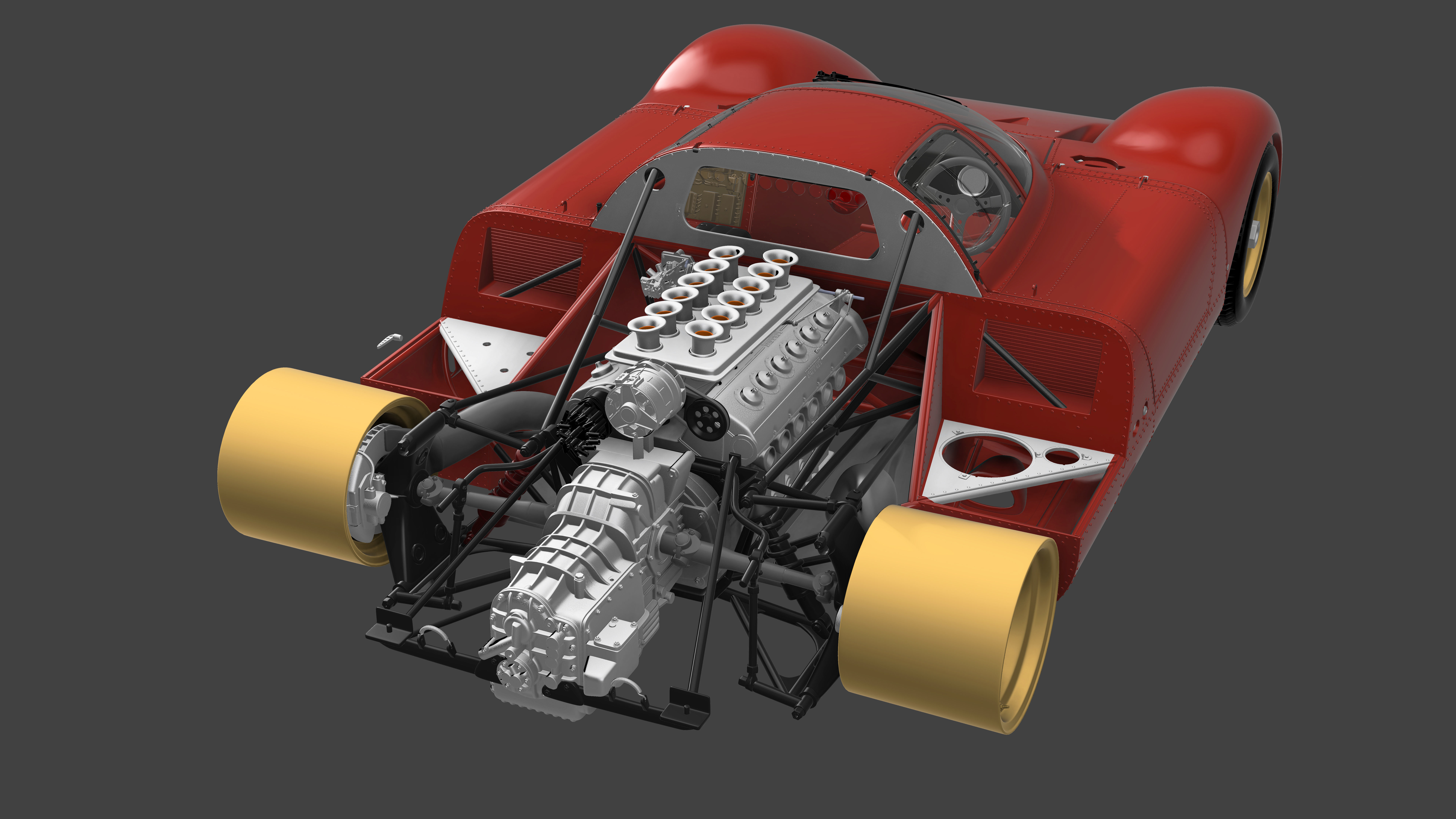 Ferrari 312 P 3D Printable - Car Kit Pack Bundle 3D Model Collection_44