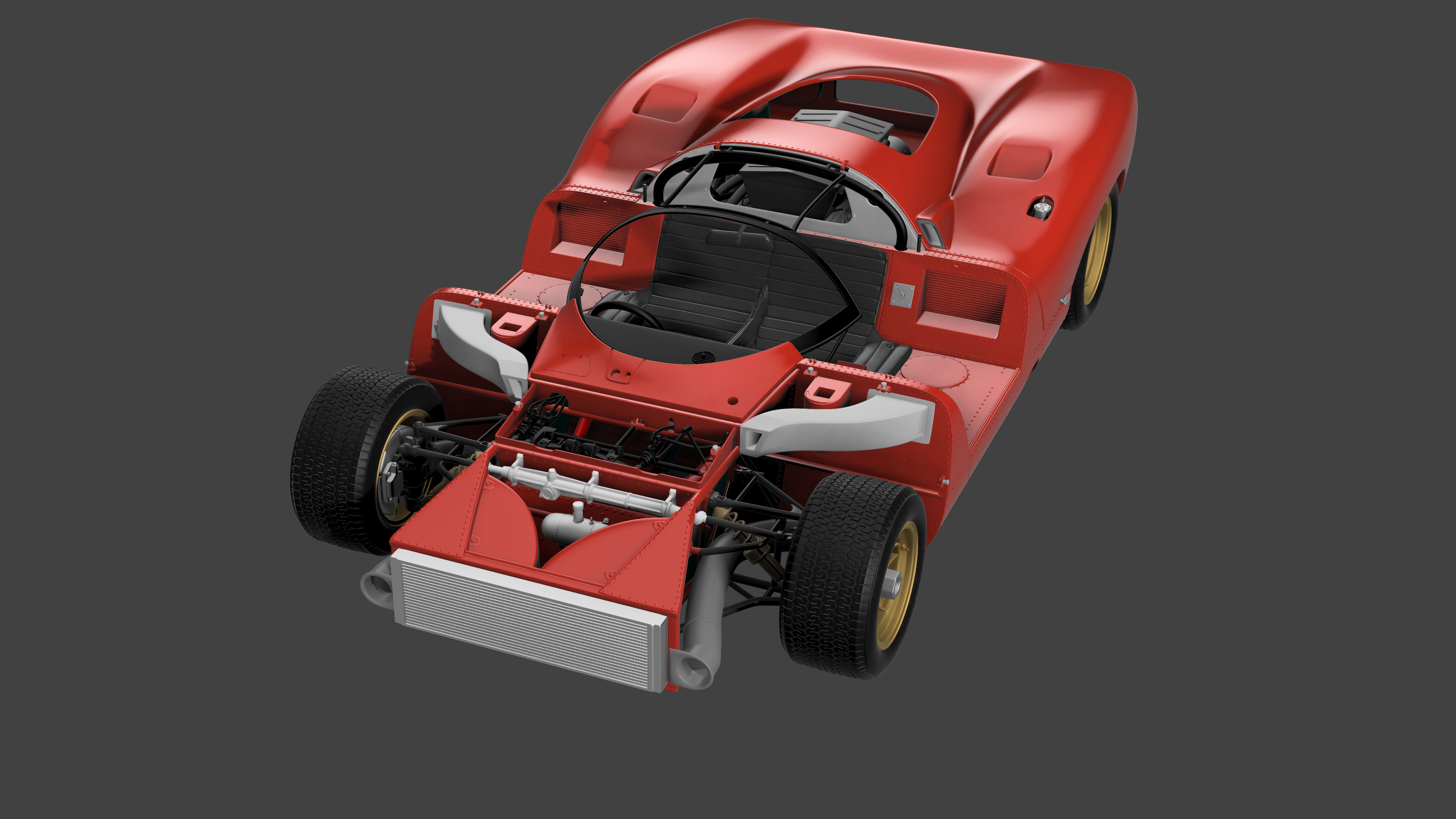 Ferrari 312 P 3D Printable - Car Kit Pack Bundle 3D Model Collection_35
