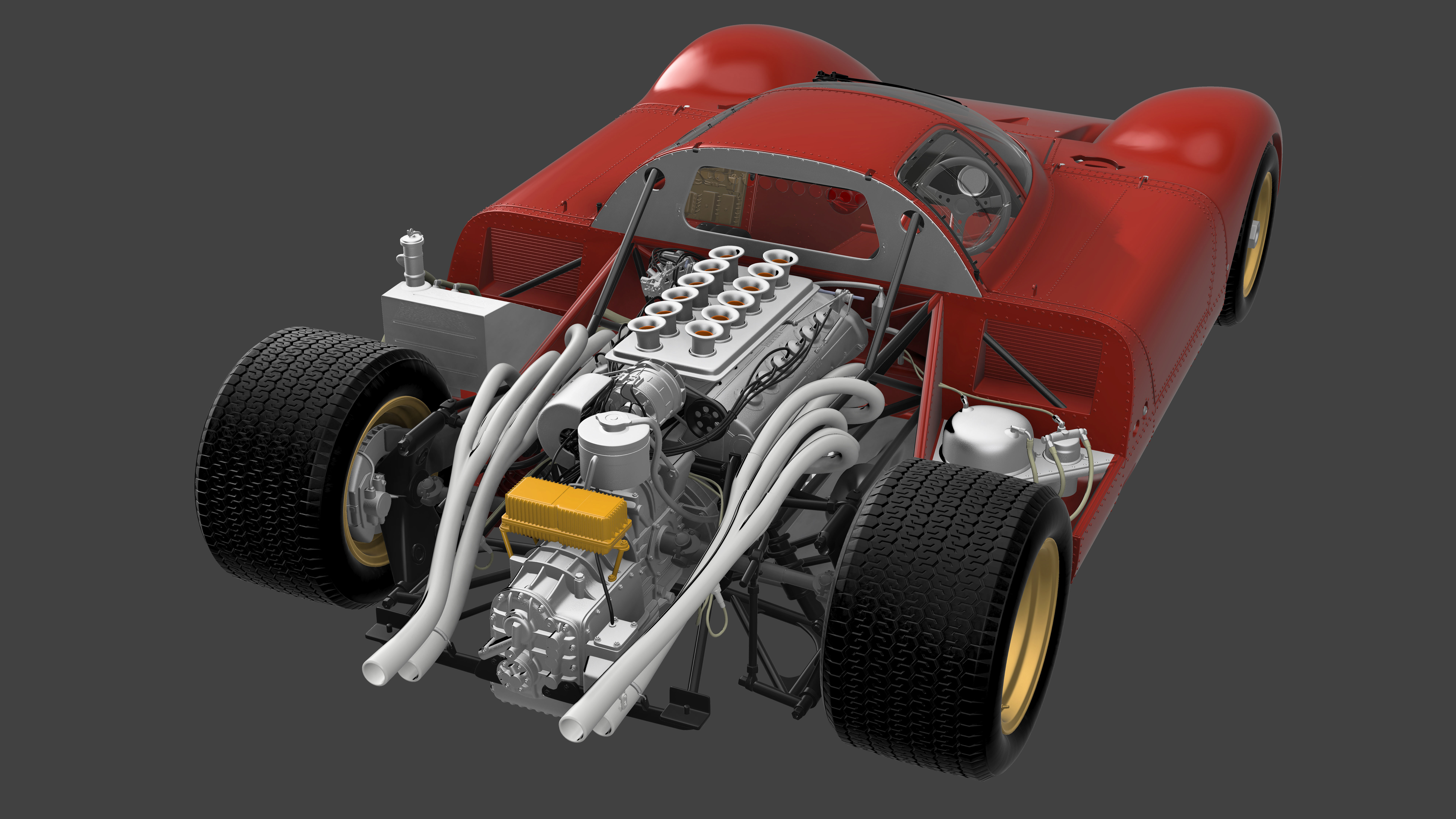 Ferrari 312 P 3D Printable - Car Kit Pack Bundle 3D Model Collection_43