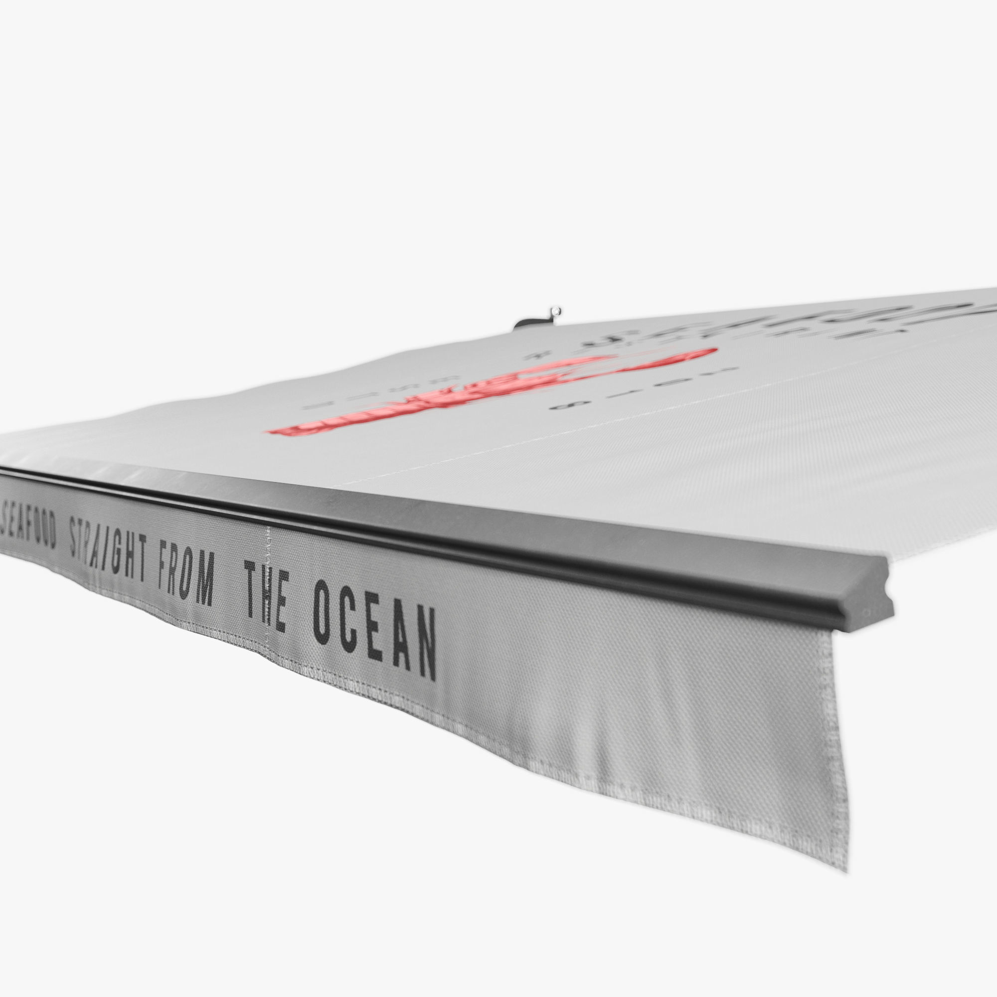 Awnings set for seafood restaurants 3D model_3