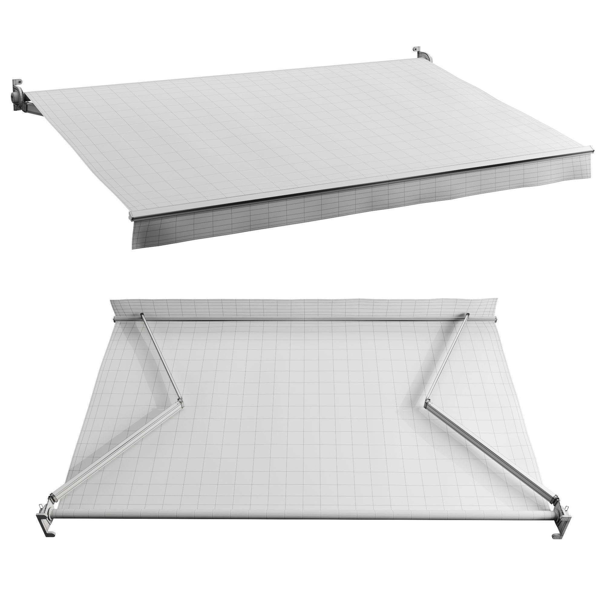 Awnings set for seafood restaurants 3D model_10