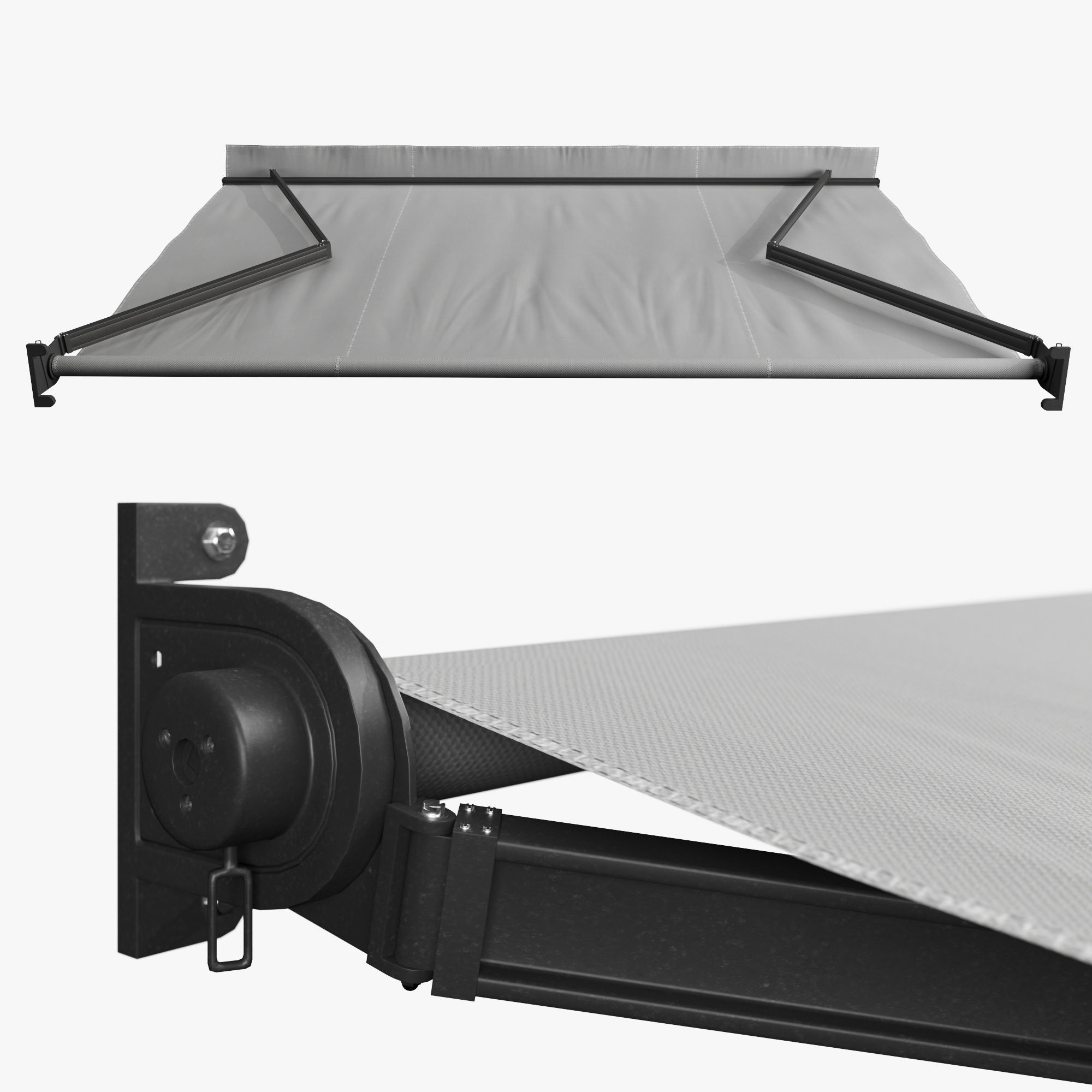 Awnings set for seafood restaurants 3D model_2