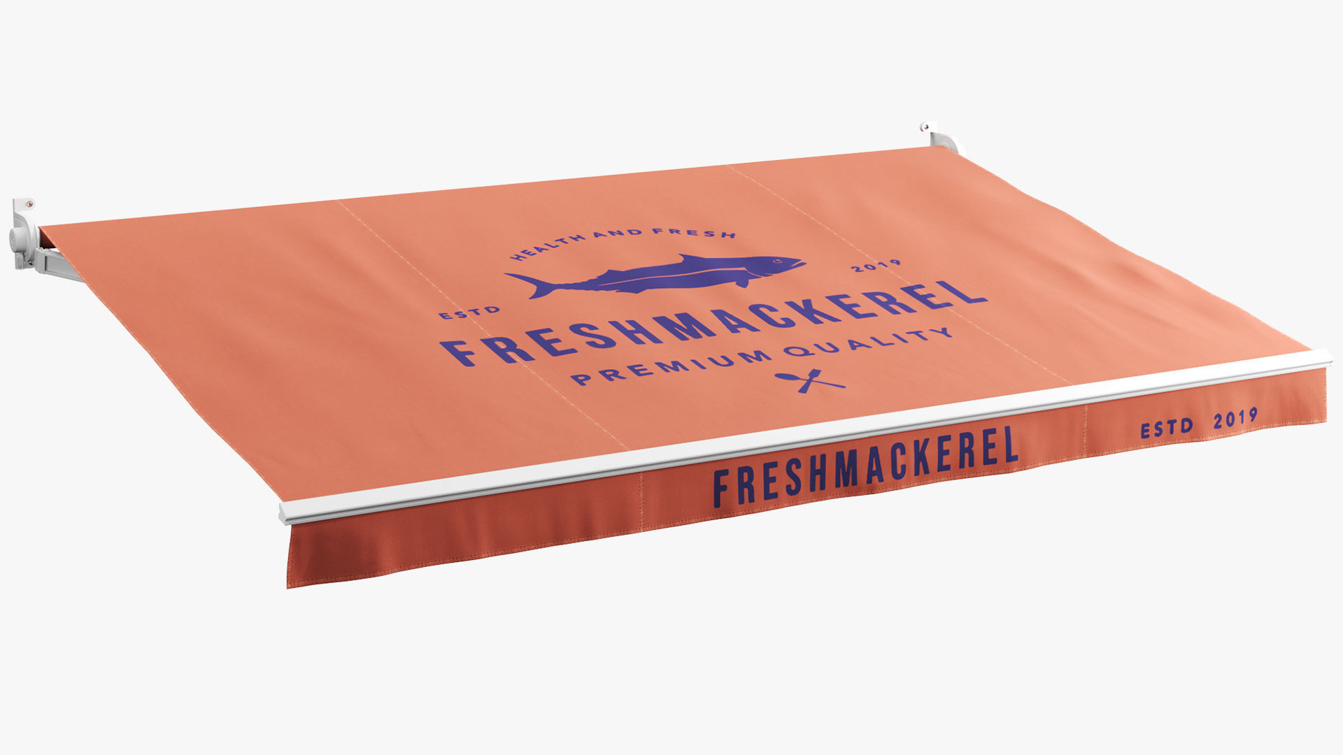 Awnings set for seafood restaurants 3D model_8