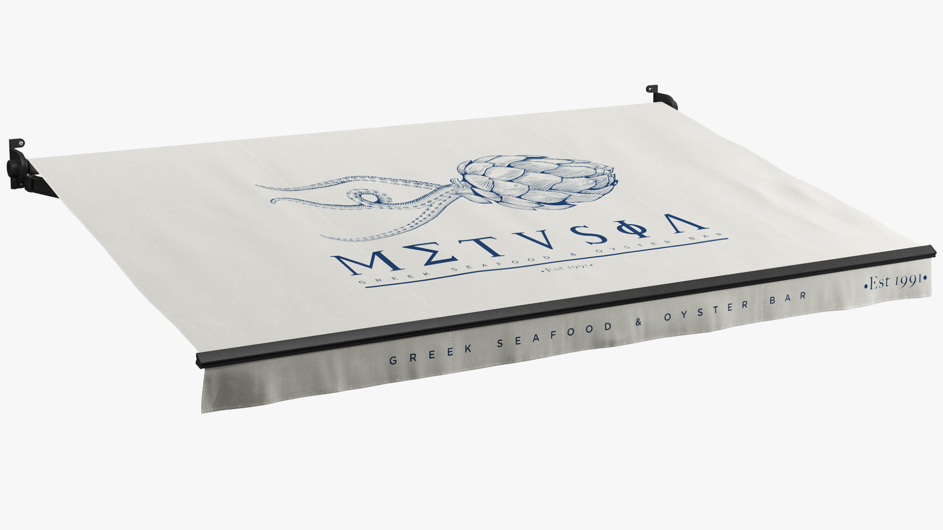 Awnings set for seafood restaurants 3D model_6