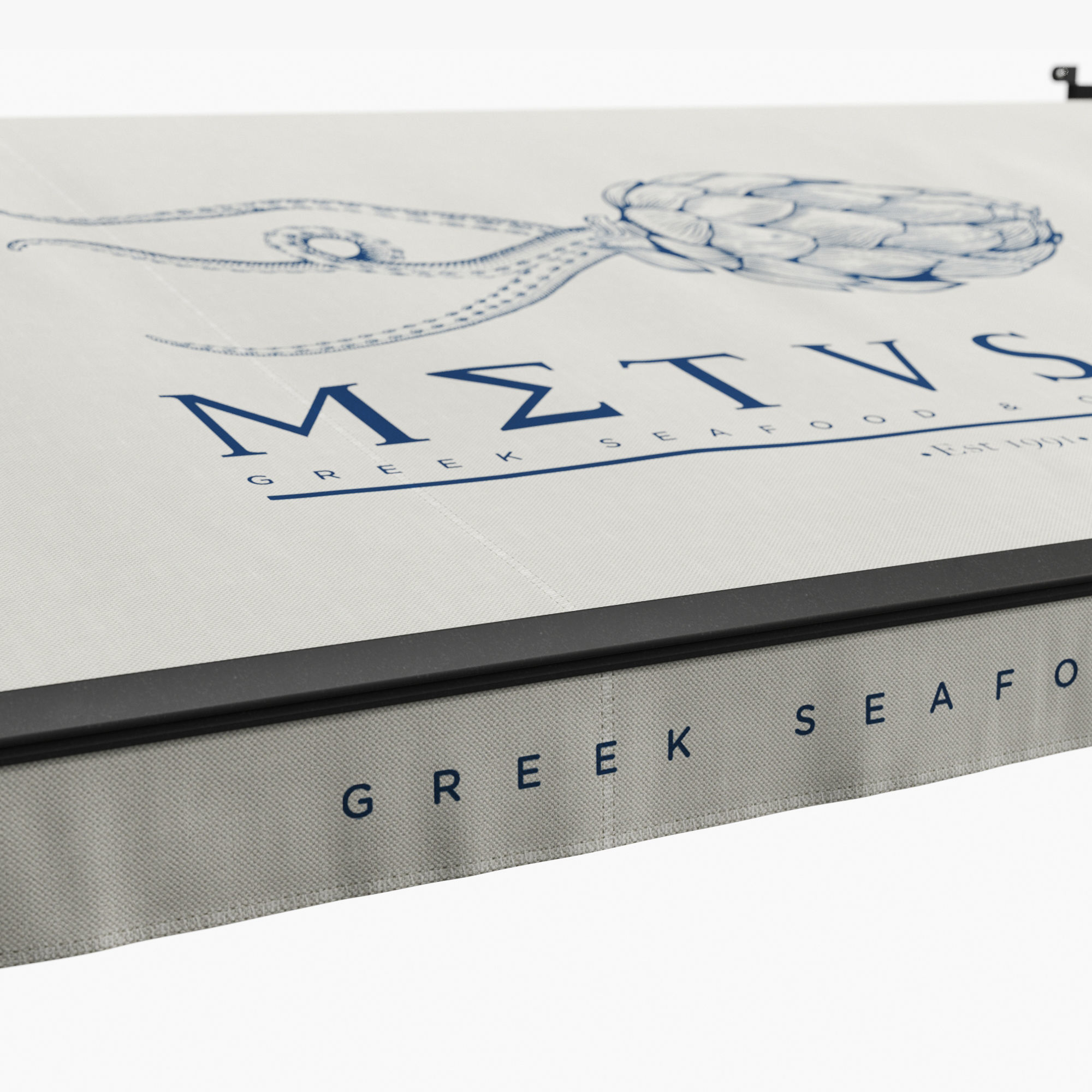 Awnings set for seafood restaurants 3D model_1