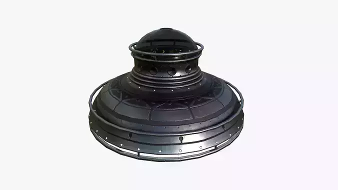 Alien Spaceship UFO F03 Dark Steel - Sci Fi Spacecraft Design Low-poly 3D model