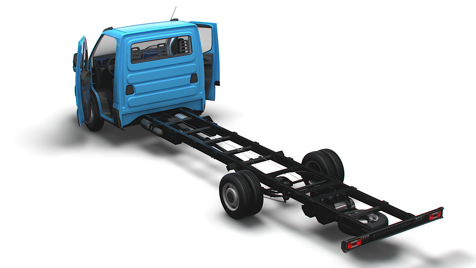 Iveco Daily Single Cab HQ Interior L7 Chassis 2023 3D model_3