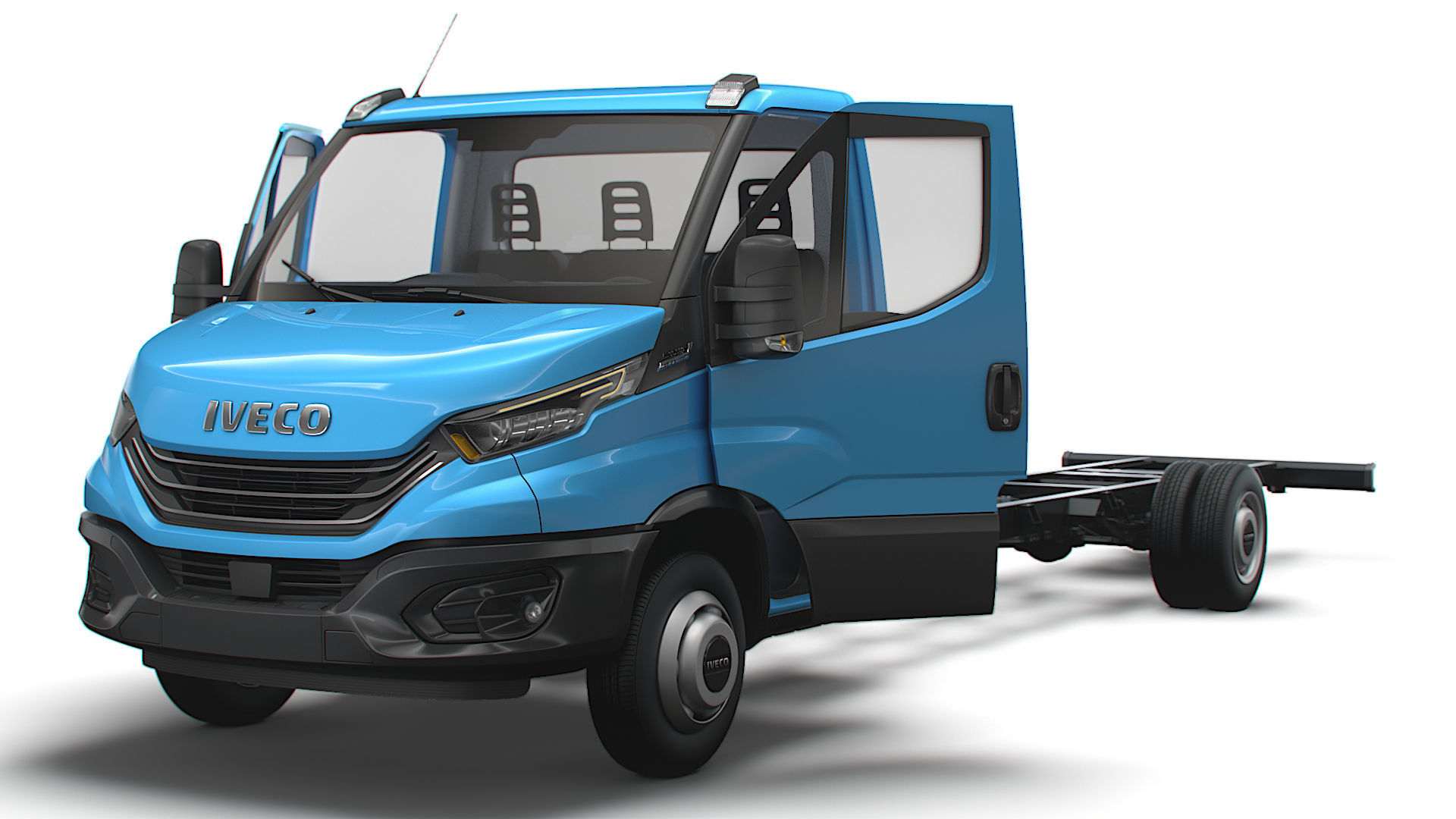 Iveco Daily Single Cab HQ Interior L7 Chassis 2023 3D model_8