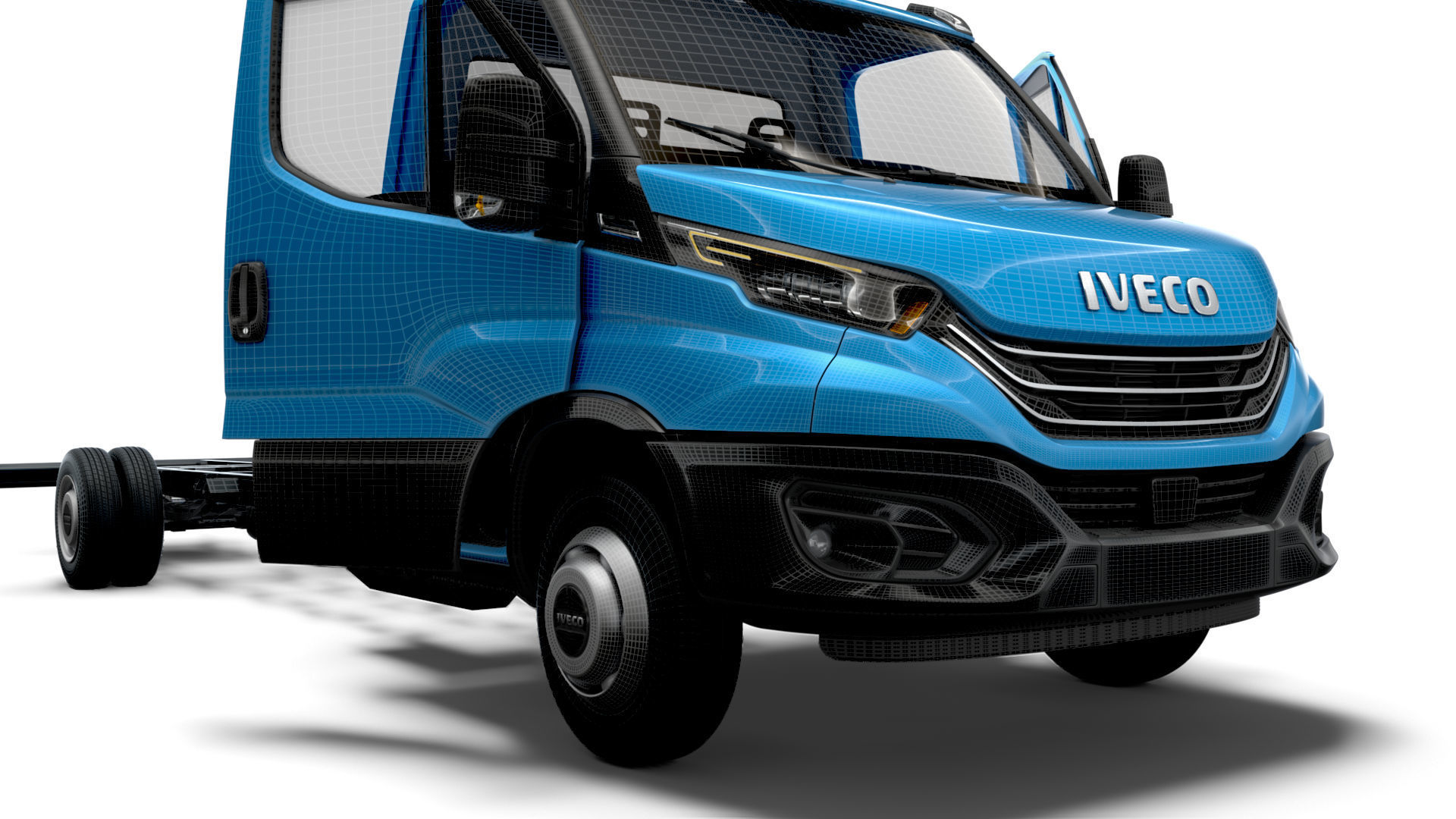 Iveco Daily Single Cab HQ Interior L7 Chassis 2023 3D model_17