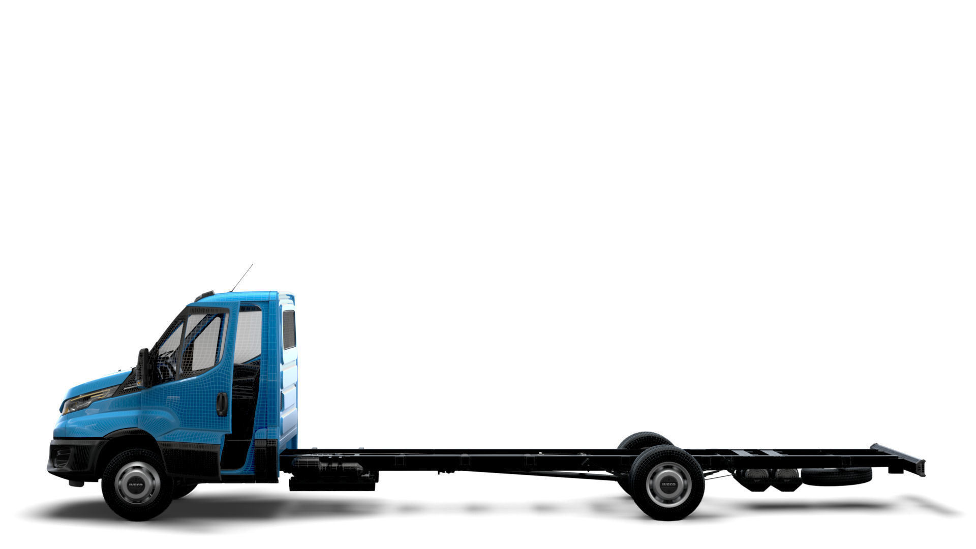 Iveco Daily Single Cab HQ Interior L7 Chassis 2023 3D model_16