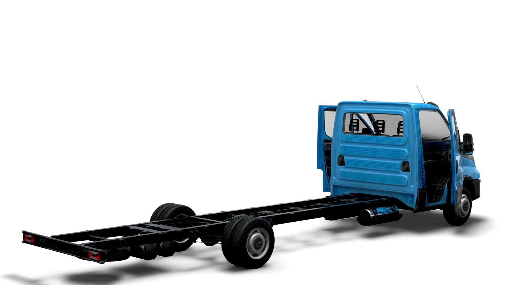 Iveco Daily Single Cab HQ Interior L7 Chassis 2023 3D model_14