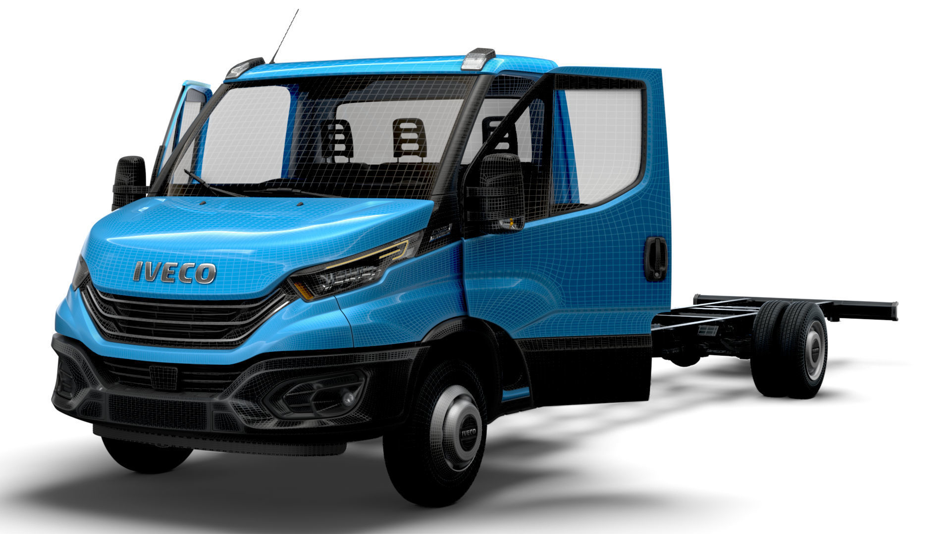 Iveco Daily Single Cab HQ Interior L7 Chassis 2023 3D model_20