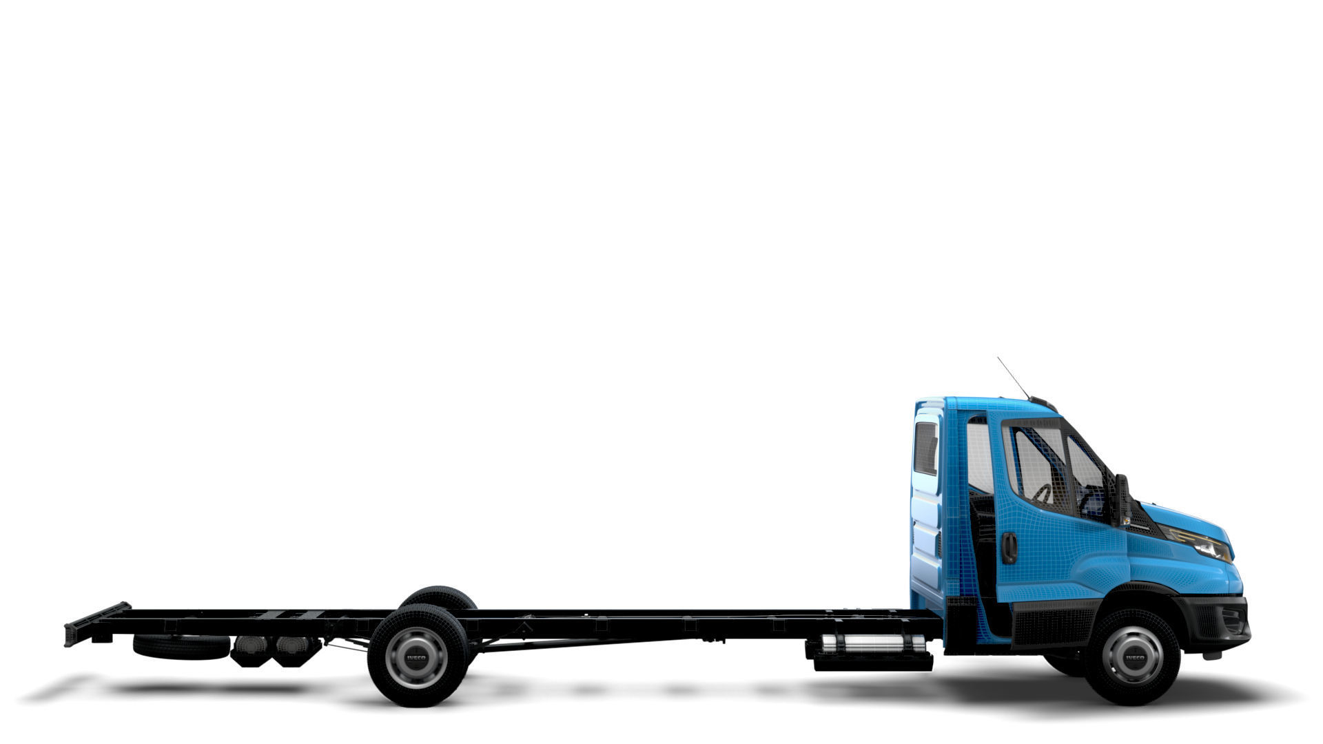 Iveco Daily Single Cab HQ Interior L7 Chassis 2023 3D model_13