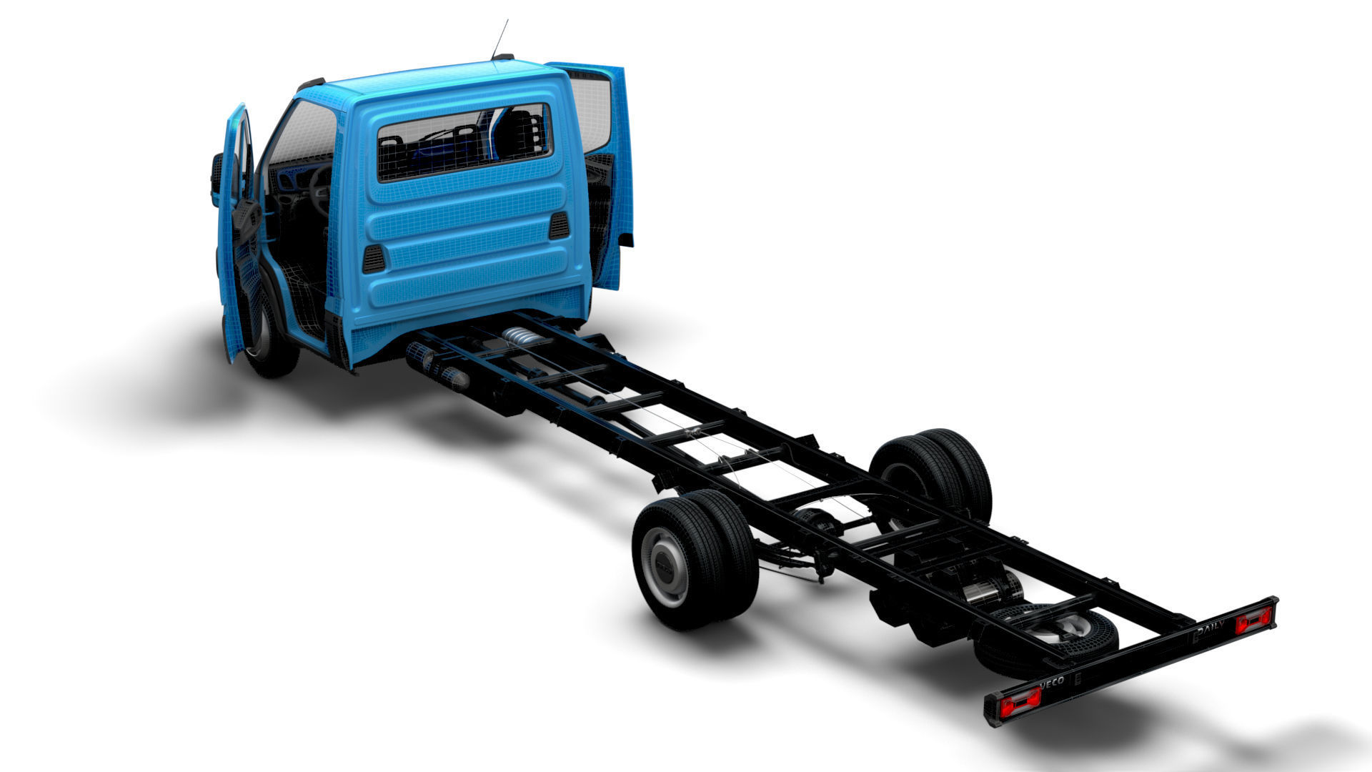 Iveco Daily Single Cab HQ Interior L7 Chassis 2023 3D model_15