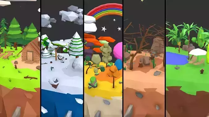 Low poly Tree Collection Pack 