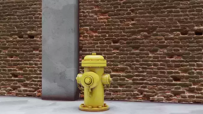 Fire Hydrant Low-poly 3D model
