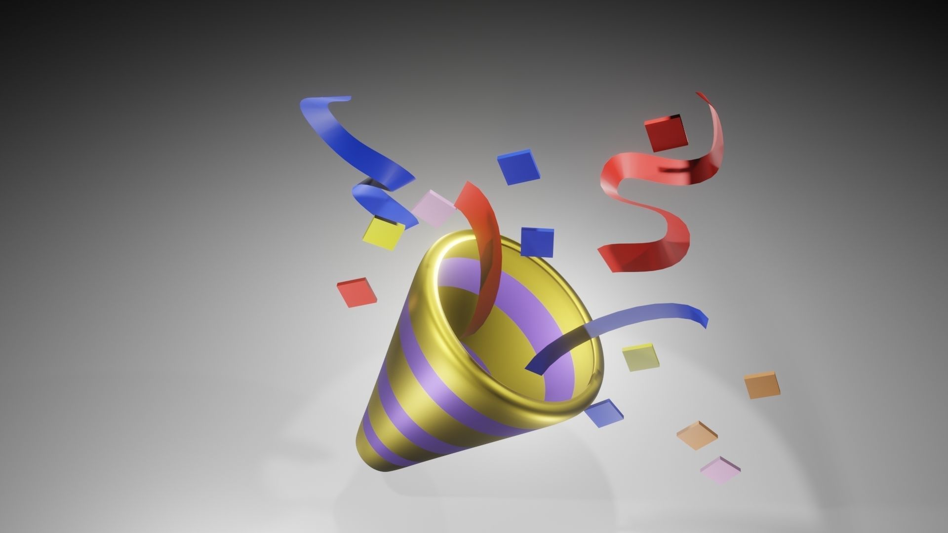 Party Popper Emoji Model 3D model_3