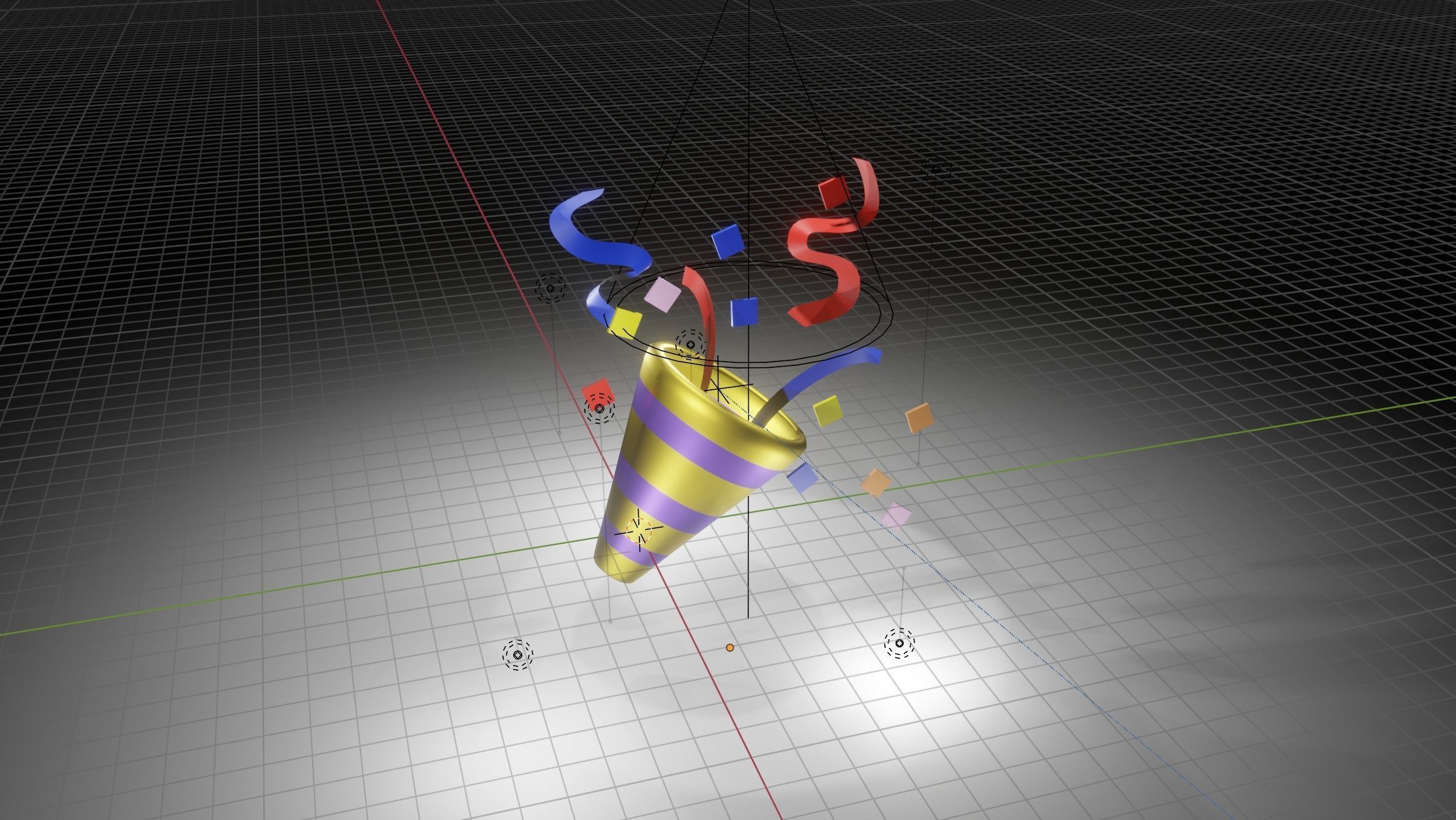 Party Popper Emoji Model 3D model_2