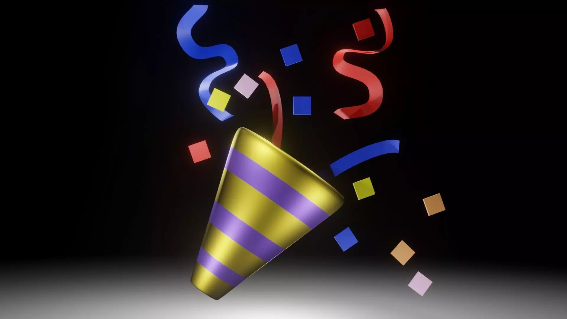 Party Popper Emoji Model 3D model_0