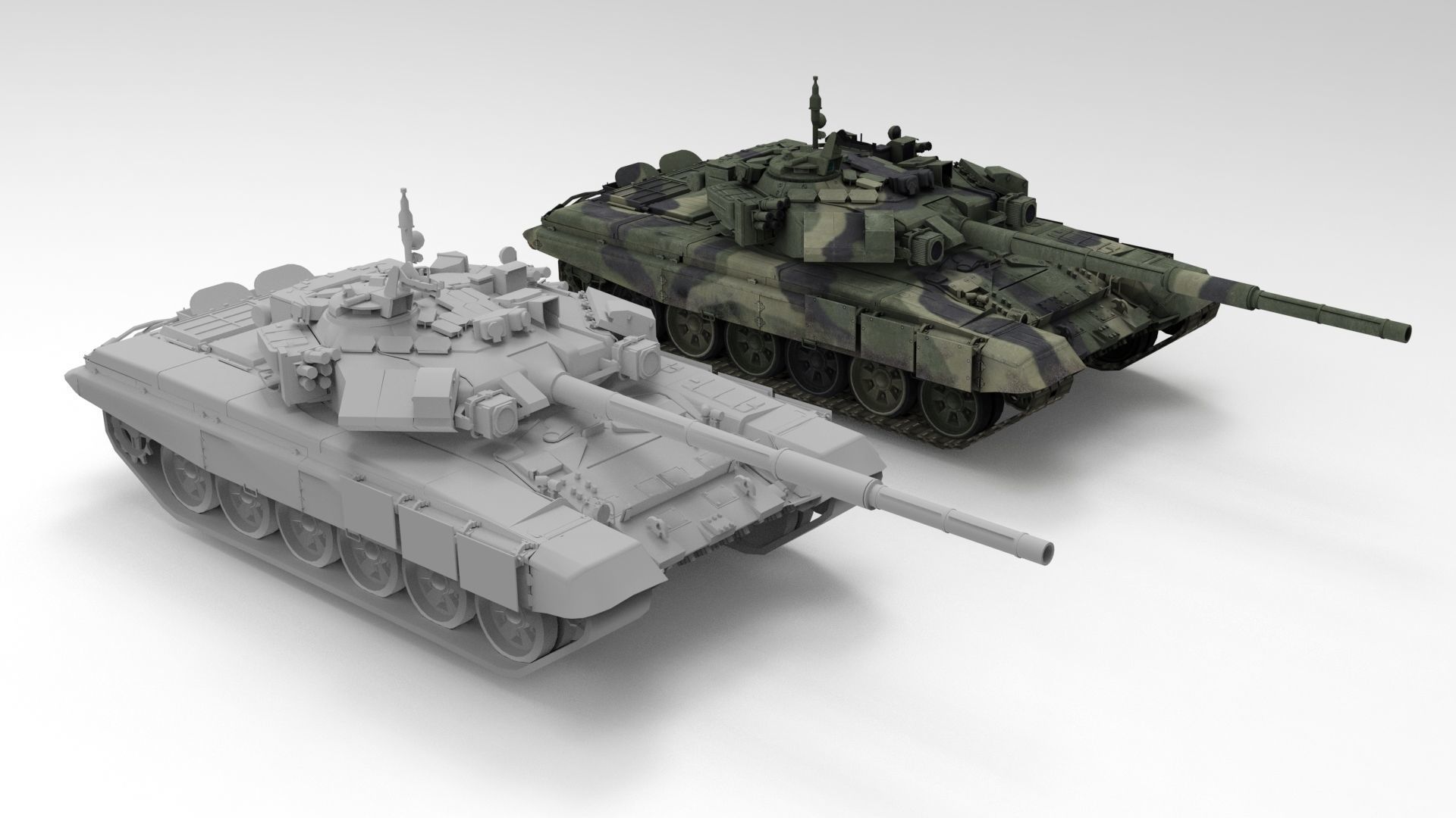 T-90S Bhishma Low-poly 3D model_7