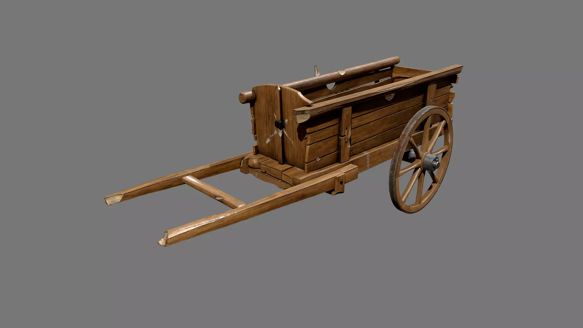 Medieval Cart Low-poly 3D model