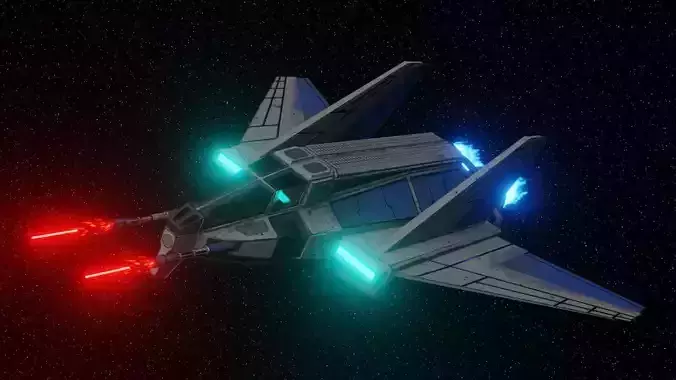 SpaceShip Free low-poly 3D model