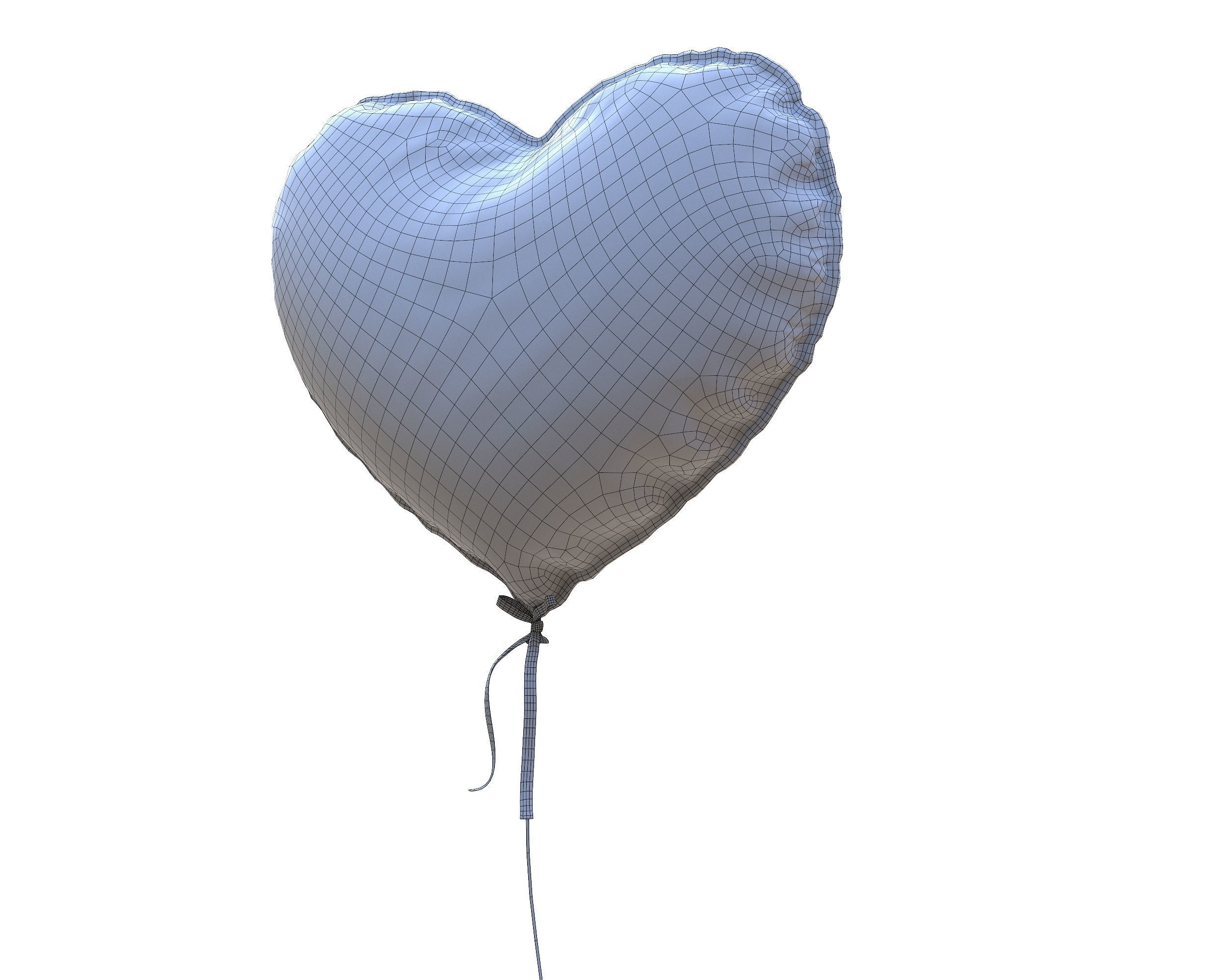 Heart Valentine Balloon  Low-poly 3D model_10
